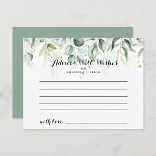 Carte conseil Mariage Eucalyptus couleur Aquarelle