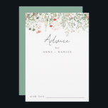 Carte Conseil Mariage fleur sauvage<br><div class="desc">Ce design présente une rangée de fleurs sauvages d'aquarelle délicats. Parfait pour les mariages extérieurs élégants.</div>