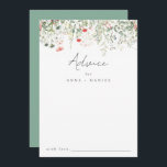 Carte Conseil Mariage fleur sauvage<br><div class="desc">Ce design présente une rangée de fleurs sauvages d'aquarelle délicats. Parfait pour les mariages extérieurs élégants.</div>