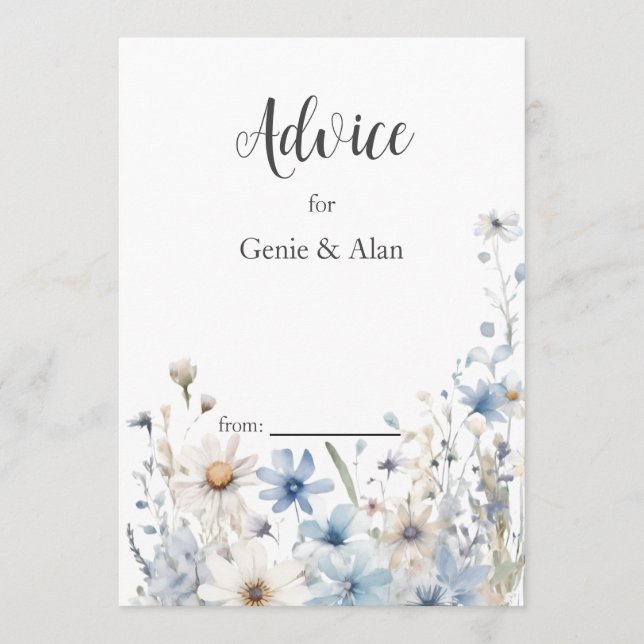 Carte Conseil Mariage Fleur sauvage moderne (Devant)