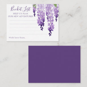Carte Conseil Mariage floral aquarelle wisteria lilas violet