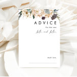 Carte conseil Mariage Floral Blanc<br><div class="desc">Nous avons conçu cette carte de conseil Mariage Floral Blanc pour compléter votre mariage tropical foncé rustique. Avec son aquarelle bohème verdoyante et ses fleurs d'hiver boho modernes, dont la protéa, la dahlia et le lotus séché, le design est sûr de mettre en valeur votre moody, minimaliste vert et blanc...</div>