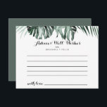 Carte conseil Mariage floral blanc vert tropical<br><div class="desc">Cette carte de conseil aux mariages à fleurs blanches tropicales est parfaite pour un mariage rustique. Le design est composé de bouquets feuille de palmiers verts avec de belles fleurs blanches. Ces cartes sont parfaites pour un mariage, une douche nuptiale, un baby shower, une fête de remise de diplômes et...</div>