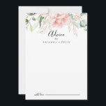 Carte Conseil Mariage floral de feuillage vert or<br><div class="desc">Cette carte de conseil aux mariages floraux vert or est parfaite pour un mariage moderne. Le design se compose d'or dessiné à la main et de feuillage botanique vert avec des fleurs roses, rousses et blanches, inspirant la beauté naturelle. Ces cartes sont parfaites pour un mariage, une douche nuptiale, un...</div>