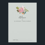 Carte Conseil Mariage floral peint<br><div class="desc">Cette carte de conseil aux mariages fleuris peint est parfaite pour un mariage moderne et peut être utilisée pour n'importe quel événement. Le design élégant et romantique présente de belles fleurs acryliques peintes en rose et gris-roux, avec des pops de bleu et d'orange colorés. Ces cartes de conseil peuvent être...</div>