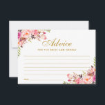 Carte conseil Mariage Floral Rose Blush Gold<br><div class="desc">Carte de conseil Mariage couleur or rose floral</div>