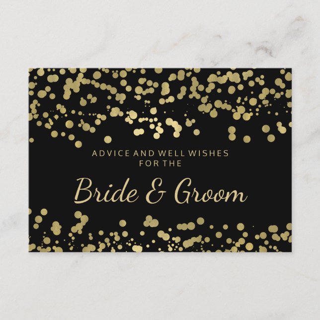 Carte conseil mariage Gold Foil Look Confetti (Devant)