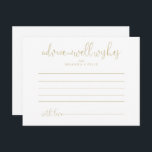 Carte conseil Mariage Gold Love Script<br><div class="desc">Cette carte de conseil mariage en écriture de fantaisie d'or est parfaite pour un mariage rustique. Le design sobre et élégant présente une typographie de script classique et sophistiquée en or. Ces cartes sont parfaites pour un mariage, une douche nuptiale, un baby shower, une fête de remise de diplômes et...</div>