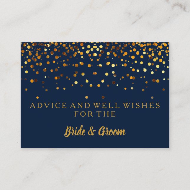 Carte conseil Mariage Gold Parties scintillant Fau (Devant)