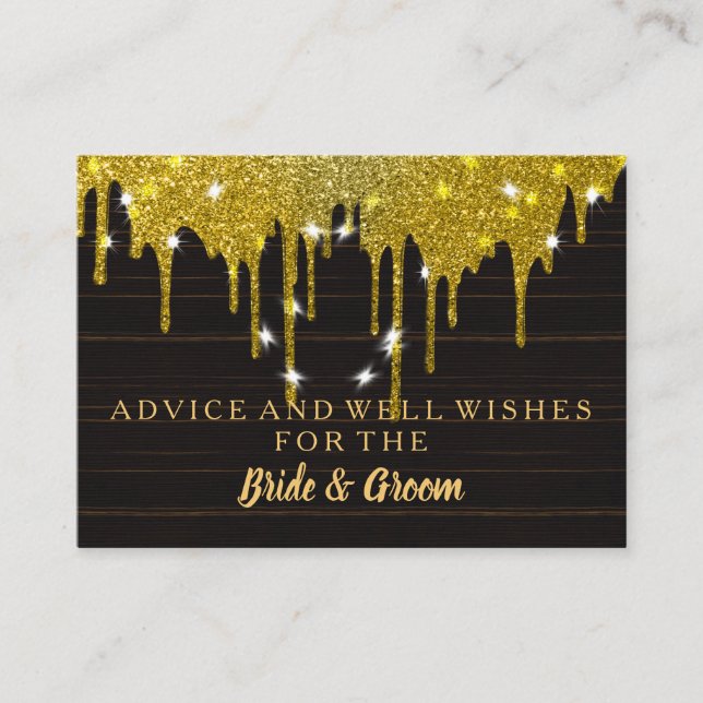 Carte conseil Mariage Gold Parties scintillant Fau (Devant)