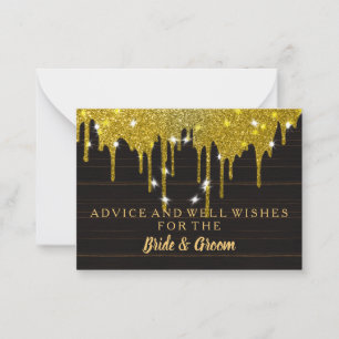Carte conseil Mariage Gold Parties scintillant Fau