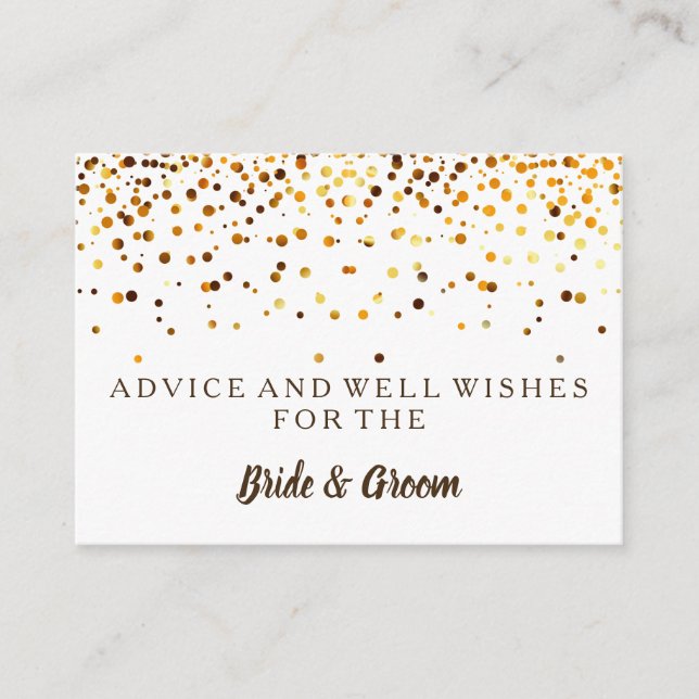 Carte conseil Mariage Gold Parties scintillant Fau (Devant)