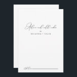 Carte Conseil Mariage minimaliste chic et élégant<br><div class="desc">Cette carte de conseil chic et minimaliste mariage est parfaite pour un mariage rustique. Le design sobre et élégant présente une typographie de script classique et sophistiquée en noir et blanc. Ces cartes sont parfaites pour un mariage, une douche nuptiale, un baby shower, une fête de remise de diplômes et...</div>