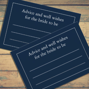 Carte Conseil Mariage Minimaliste Classique Bleu Nuit