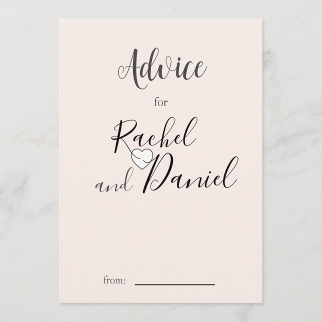 Carte Conseil Mariage moderne (Devant)