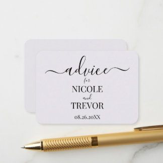 Carte Conseil Mariage Personnalisé Minimaliste Sur Mesure