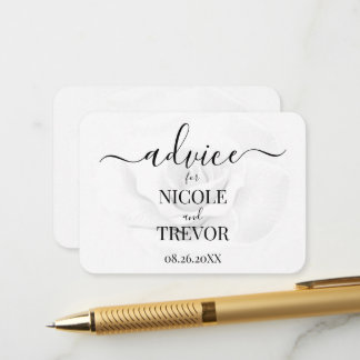 Carte Conseil Mariage personnalisé Rose Blanche