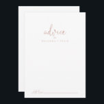 Carte conseil Mariage rose Gold Love Script<br><div class="desc">Cette carte de conseil rose or de fantaisie script mariage est parfaite pour un mariage rustique. Le design sobre et élégant présente une typographie de script classique et sophistiquée en or rose. Ces cartes sont parfaites pour un mariage, une douche nuptiale, un baby shower, une fête de remise de diplômes...</div>