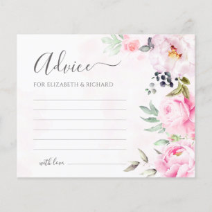 Carte conseil Mariage rose Peony