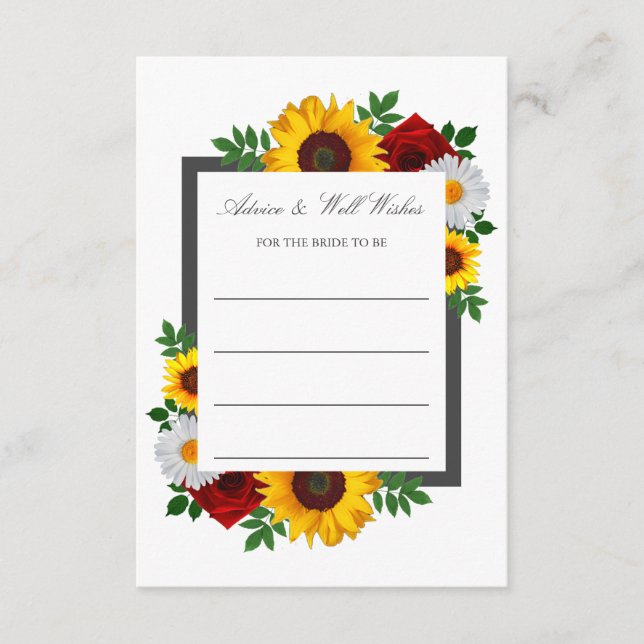 Carte Conseil Mariage traditionnel floral Shower (Devant)