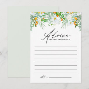 Carte Conseil Mariage Tropical Orchidées Blanches et Kumquats