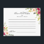 Carte conseil Mariage vert rose rose<br><div class="desc">Cette carte de conseil aux mariage floraux rose verdoyant conviendra parfaitement à une mariage moderne. Le design présente des peintures à la main de magnifiques pivoines roses, rousses et jaunes avec feuillage vert. Ces cartes sont parfaites pour un mariage, une douche nuptiale, un baby shower, une fête de remise de...</div>