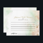 Carte conseil Mariage Watercolor Gold Confetti<br><div class="desc">Cette carte de conseil mariage de confettis d'or aquarelle est parfaite pour un mariage rustique. Le design se compose d'un arrière - plan rose, vert et blanc avec des parties scintillant d'or confetti splash. Ces cartes sont parfaites pour un mariage, une douche nuptiale, un baby shower, une fête de remise...</div>