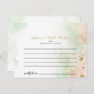Carte conseil Mariage Watercolor Gold Confetti
