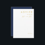 Carte Conseil Marine minimaliste moderne bleu | Mariage or<br><div class="desc">Ce bleu marine minimaliste moderne | gold mariage conseil card est parfait pour votre mariage boho classe. Son design abstrait simple et unique, accompagné d'un script minimaliste contemporain et d'une palette de couleurs bleu marine foncé, donne à ce produit une sensation de luxe formel élégant tout en restant simpliste, chic...</div>