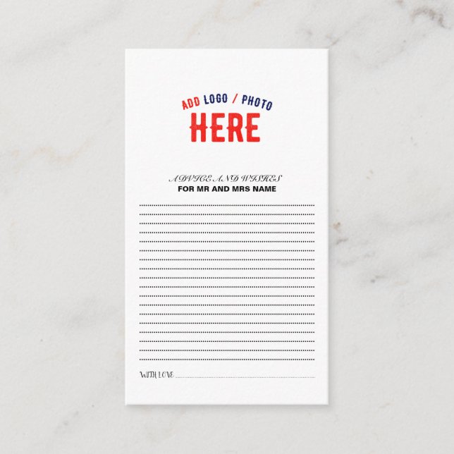 CARTE CONSEIL MARQUE BLANCHE MODERNE ET PERSONNALISABLE VÉRIFIÉE (Devant)