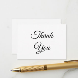 Carte Conseil Merci, Merci, noir blanc élégant classique
