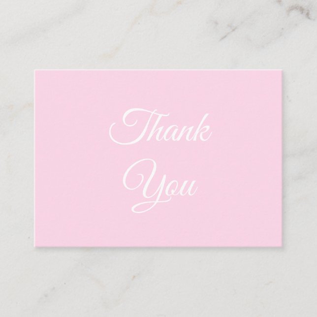 Carte Conseil Merci, Merci, rose clair classique élégant (Devant)
