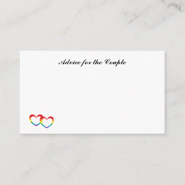 Carte Conseil Mini-notes "Rainbow Double Hearts" (Devant)