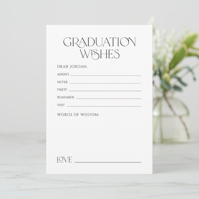 Carte Conseil Minimal Graceful Elegance Graduate advice & wishes (Debout devant)
