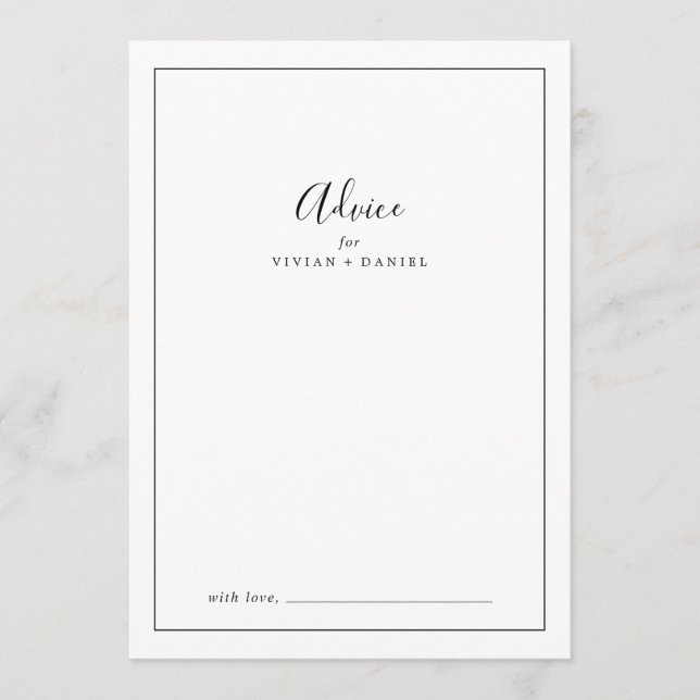 Carte Conseil Minimalist Wedding (Devant)