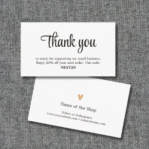 Carte Conseil Minimaliste Élégant Noir Blanc Magasin Coupon Reme