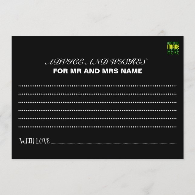 CARTE CONSEIL MODELE DE TEXTE D'IMAGE NOIRE SIMPLE ET MODIFIABLE (Devant)