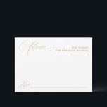 Carte Conseil Moderne Elegant Mariage de calligraphie or<br><div class="desc">Elégant & Moderne Gold Calligraphy Mariage Carte conseil : Cette carte a un espace vide pour que vos invités puissent remplir des conseils ou des souhaits. Il présente une calligraphie romantique dorée et un look moderne.</div>