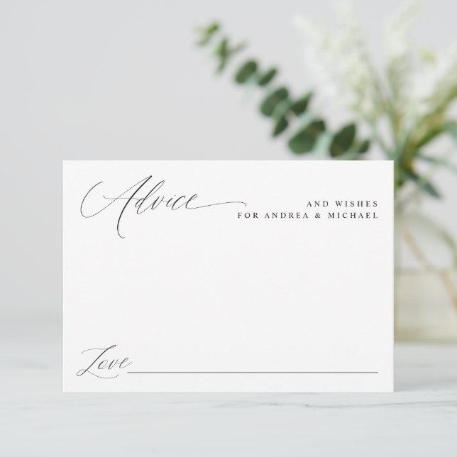 Carte Conseil Moderne Élégant Simple Mariage romantique (Debout devant)