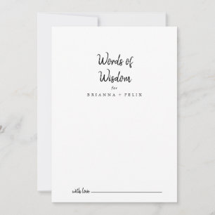Carte Conseil Mots Mariages modernes de sagesse