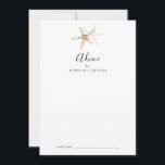 Carte Conseil Nautique moderne | Mariage Starfish<br><div class="desc">Cette carte de conseil mariage nautique moderne pour étoiles de mer est parfaite pour une croisière ou un mariage sur la plage et peut être utilisée pour n'importe quel événement. Le design simple présente une étoile de mer dorée. Ces cartes de conseil peuvent être utilisées comme alternative de livre d'or...</div>