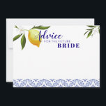 Carte Conseil Navy Blue & Lemons Conseils pour la future mariée<br><div class="desc">Navy Blue & Lemons Conseils pour la future mariée</div>