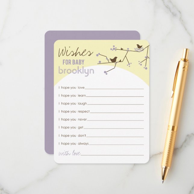 Carte Conseil Nesting Bird Family Wings for Baby Game Card (Devant/Arrière en situation)