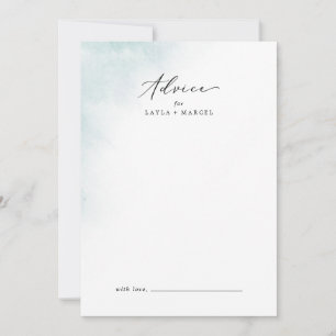 Carte Conseil Nettoyage aquarelle Mariage bleu