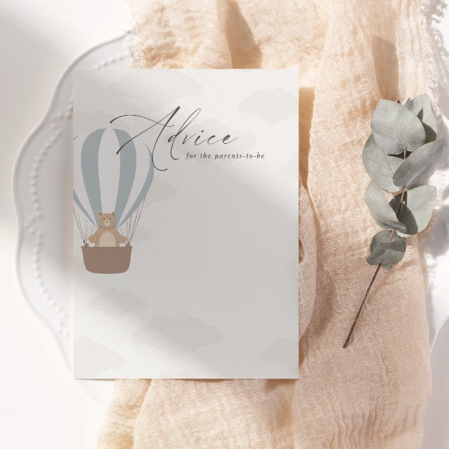 Carte Conseil On Peut Attendre | Baby Boy Blue Balloon Douche (Créateur téléchargé)