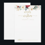 Carte Conseil Or classique Floral Mariage Paroles de sagesse<br><div class="desc">Cette carte de conseil classique à fleurs d'or est parfaite pour un mariage rustique. Le design se compose de fleurs blanches, bordeaux et dorées et de baies au feuillage vert disposées en bouquets élégants. Ces cartes sont parfaites pour un mariage, une douche nuptiale, un baby shower, une fête de remise...</div>