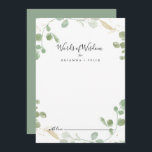 Carte Conseil Or Confetti Eucalyptus Mariage Paroles de sagesse<br><div class="desc">Ce confetti d'or eucalyptus mariage mots de sagesse conseil carte est parfait pour un mariage rustique. Le design comprend un feuillage vert d'eucalyptus aquarelle avec des confettis d'or. Ces cartes sont parfaites pour un mariage, une douche nuptiale, un baby shower, une fête de remise de diplômes et plus encore. Personnalisez...</div>