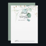 Carte Conseil Or Eucalyptus Calligraphie Mariage bien souhaits<br><div class="desc">Ce mariage de calligraphie d'eucalyptus doré, la carte de conseil de voeux est parfaite pour un mariage rustique. Ce design artistique présente une aquarelle dessinée à la main, de l'or et du feuillage vert, une beauté naturelle inspirante. Ces cartes sont parfaites pour un mariage, une douche nuptiale, un baby shower,...</div>