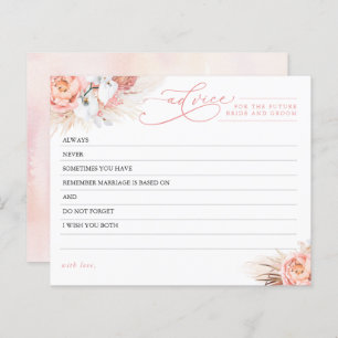 Carte conseil Pampas Grass et Fleurs roses