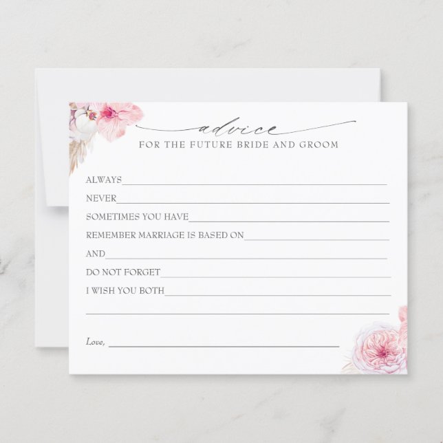 Carte conseil Pampas Grass et Fleurs Tropicales Ro (Devant)